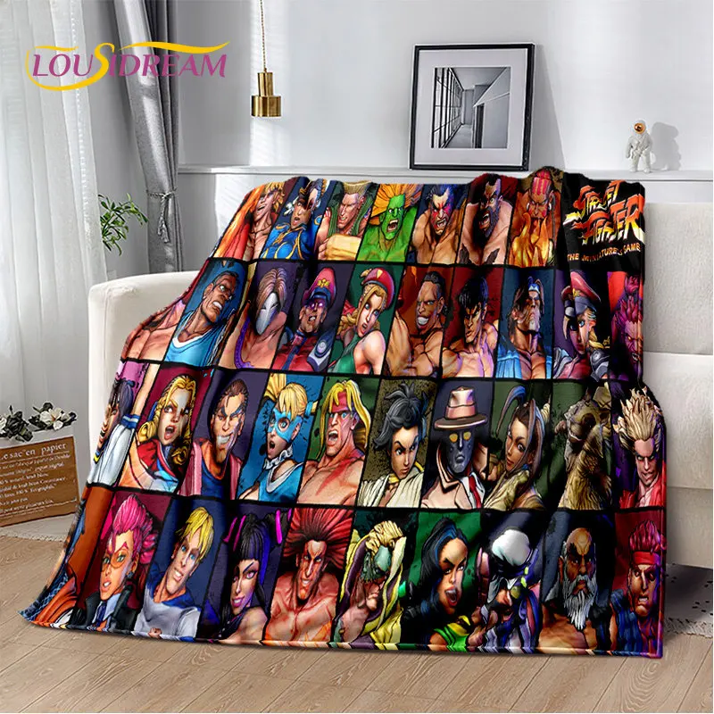 Retro Game Street Fighter Gamer Soft Plush Blanket,Flannel Blanket Throw Blanket for Living Room Bedroom Bed Sofa Picnic Cover