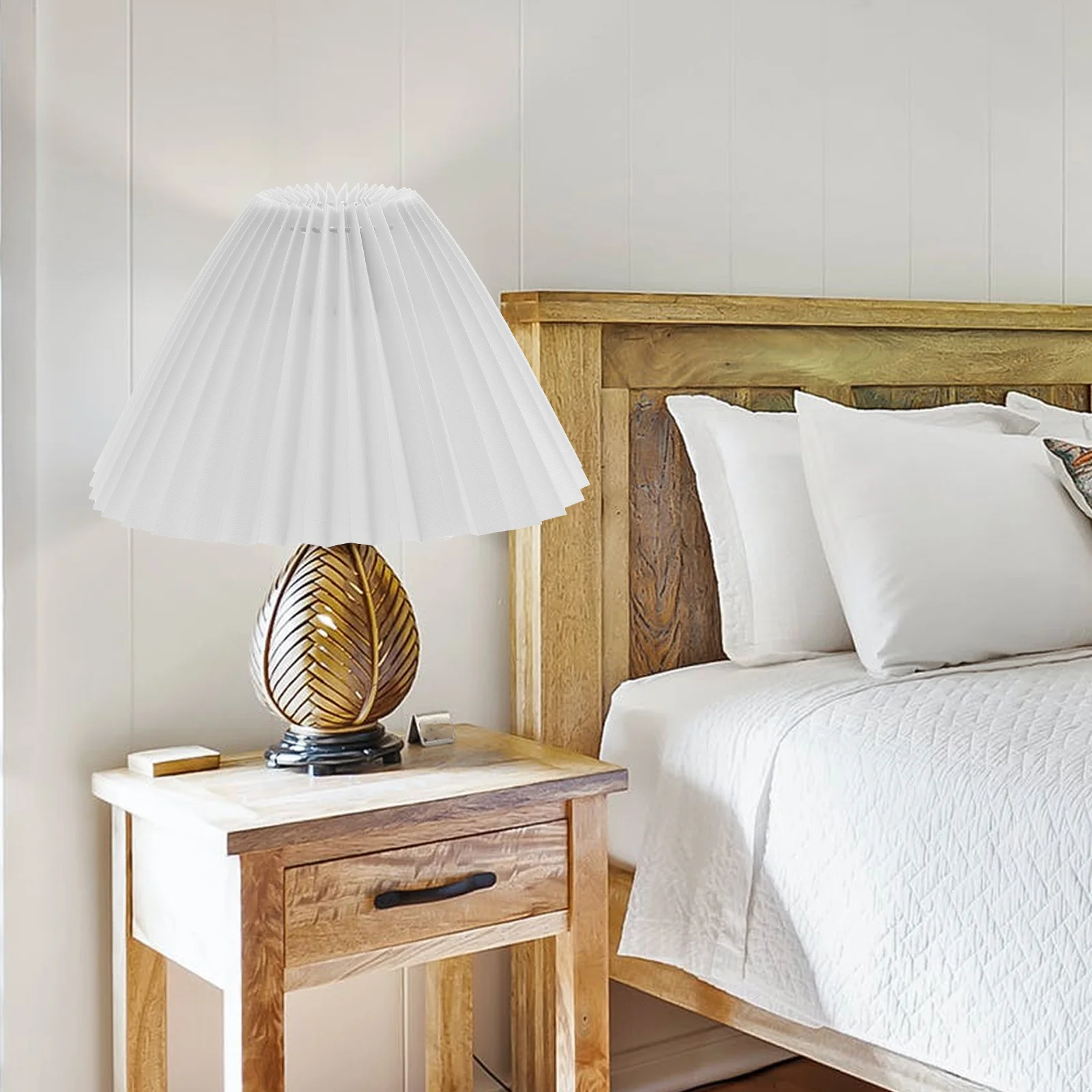 

1pc Lampshade Thickened Cloth Pleated Design Durable Modern Light Cover For Home Bedroom Wall Ceiling Lighting Accessory