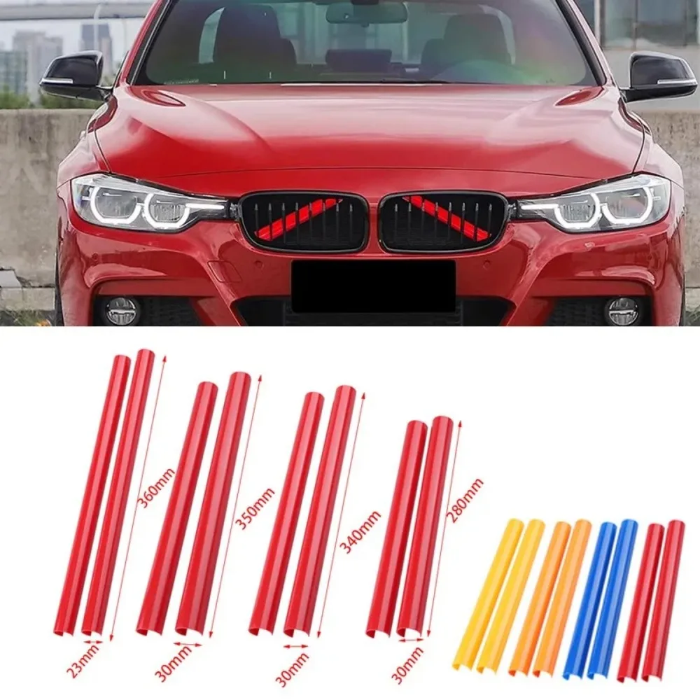 2pcs Car Front Grille Nose Trim Air Inlet Bar Strip Vent Sport Sticker for  X1X2X3X4X5 Modify 1 2 3 4 5 6 7series