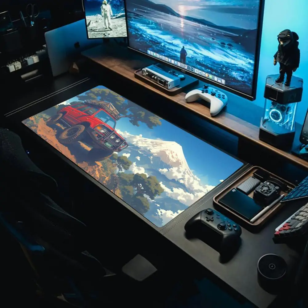 

Vibrant Car Print Mouse Pad - Non-Slip Rubber Bottom, Washable, Perfect for Work, Gaming & Office Desks