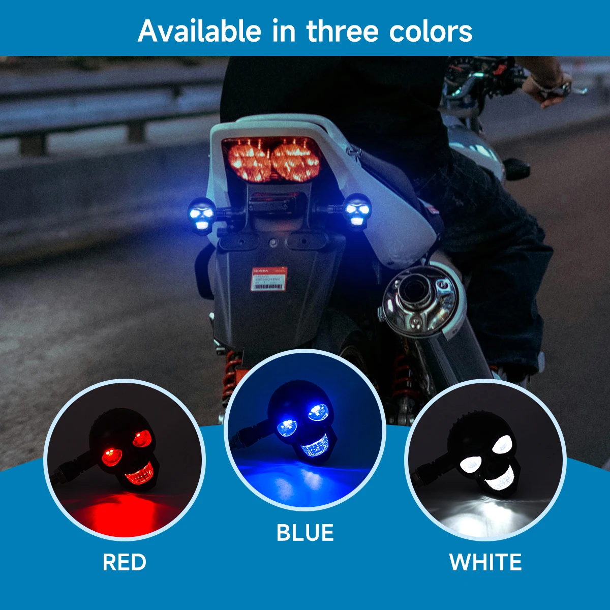 1pair LED Motorcycle Indicator Dual Color Motorbike Scooter Front Rear Turn Signal Lights 12V Scooter Driving Running Lamp