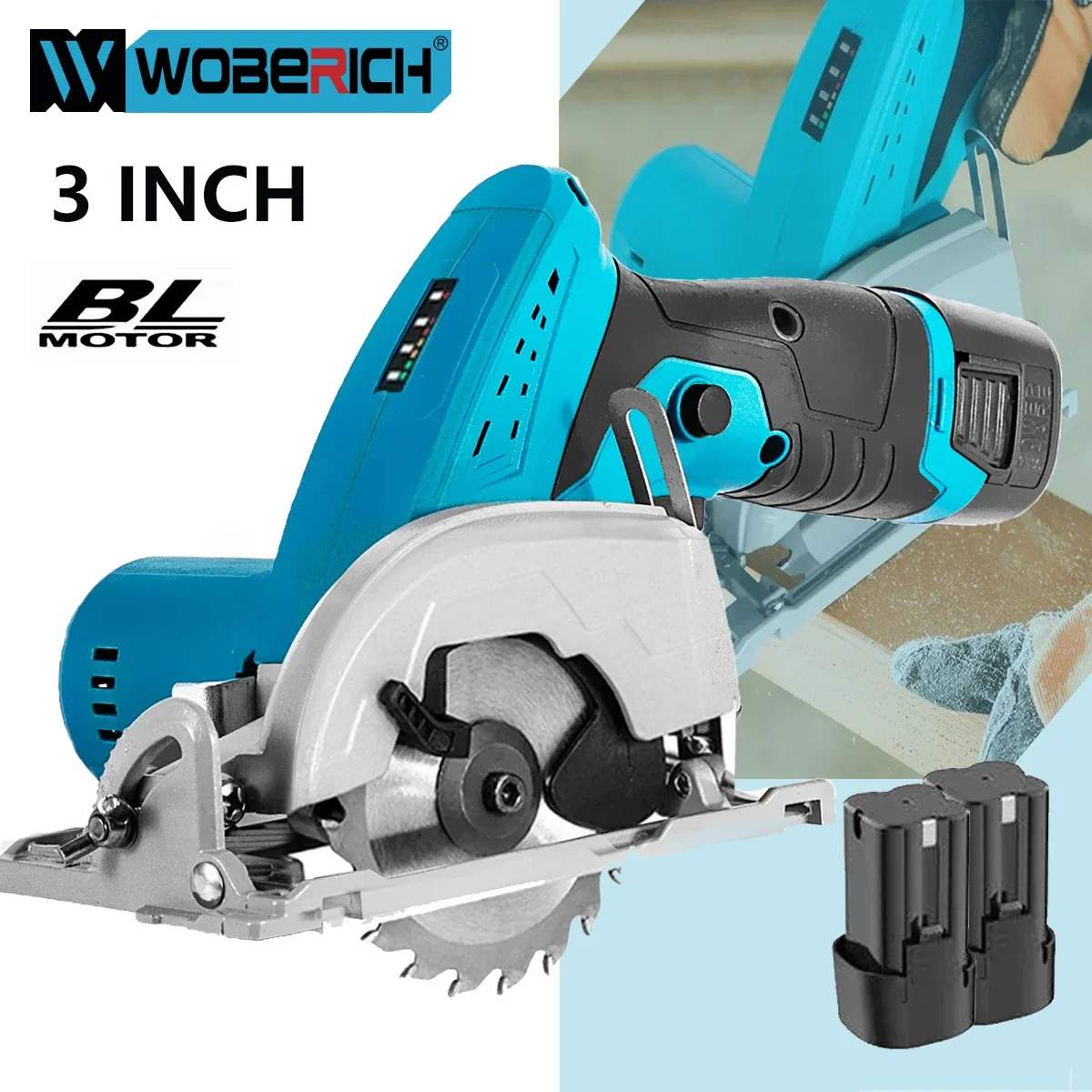 

Brushless Electric Circular Saw 3inch 75mm Cordless Electric Saw Wood Cuttiing Machine Handheld Woodworking Saw