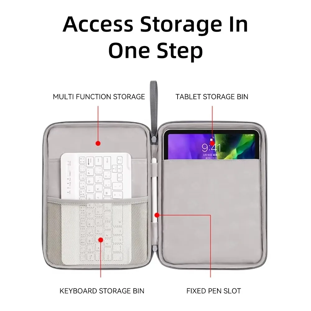 Tablet Handbag Case for 9-13 inch Tablet for 2025 New iPad Air 11/13 Pro 11/13 Sleeve Carrying Case Protective Travel Bag