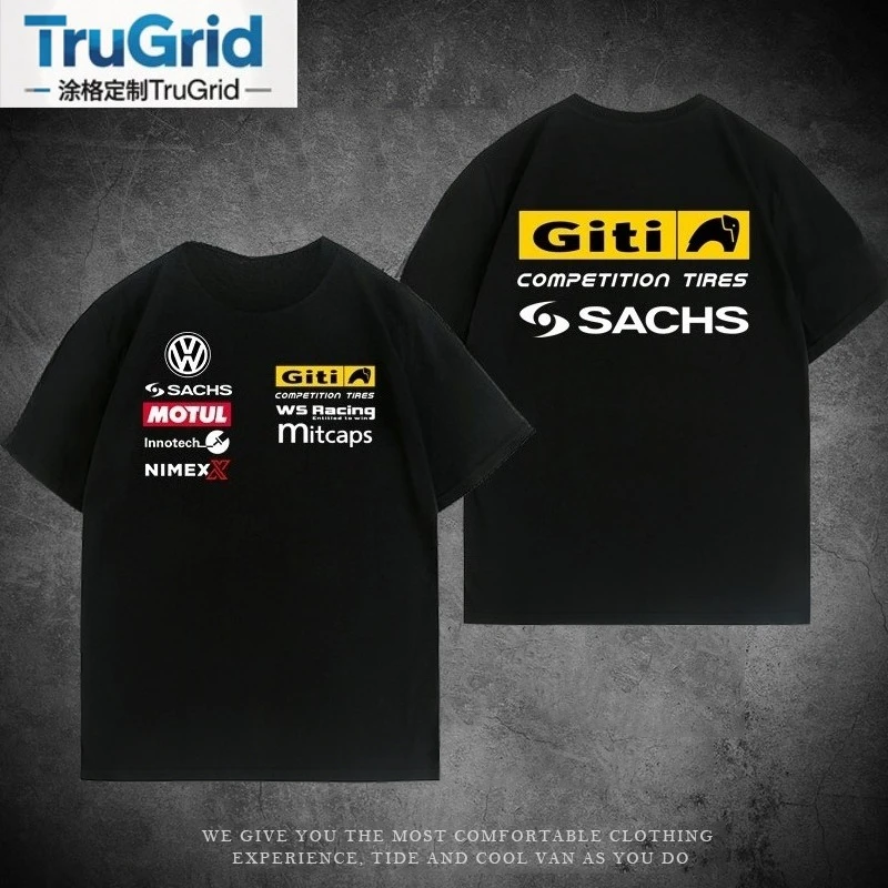 

Kitty Tire Team Racing WS-Racing Sports Knight Suit Loose Short Sleeve Men's Cotton Casual Crew Neck T-Shirt