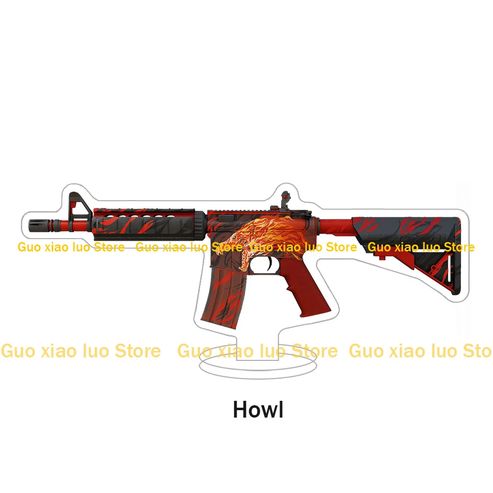 CS2 GO Game weapon M4A4 Skins Howl Temukau Asiimov Spider Lily The Emperor Desolate Space acrylic stand desktop ornament gift