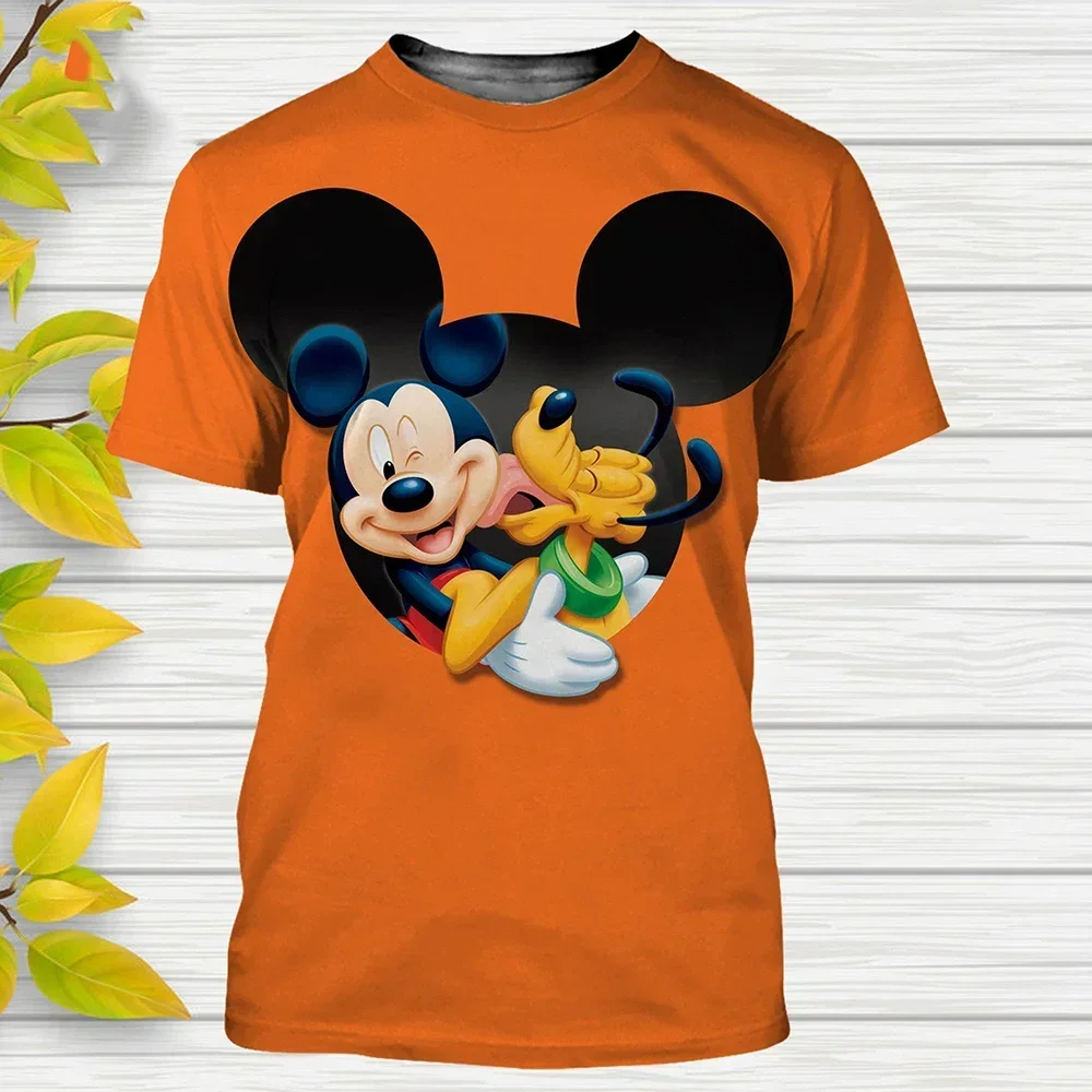 Summer Disney Mickey Mouse Pluto Dog 3d Print Men T Shirts Cartoon Anime 3D Print Streetwear Fashion TShirt Kids Boys Tees Tops