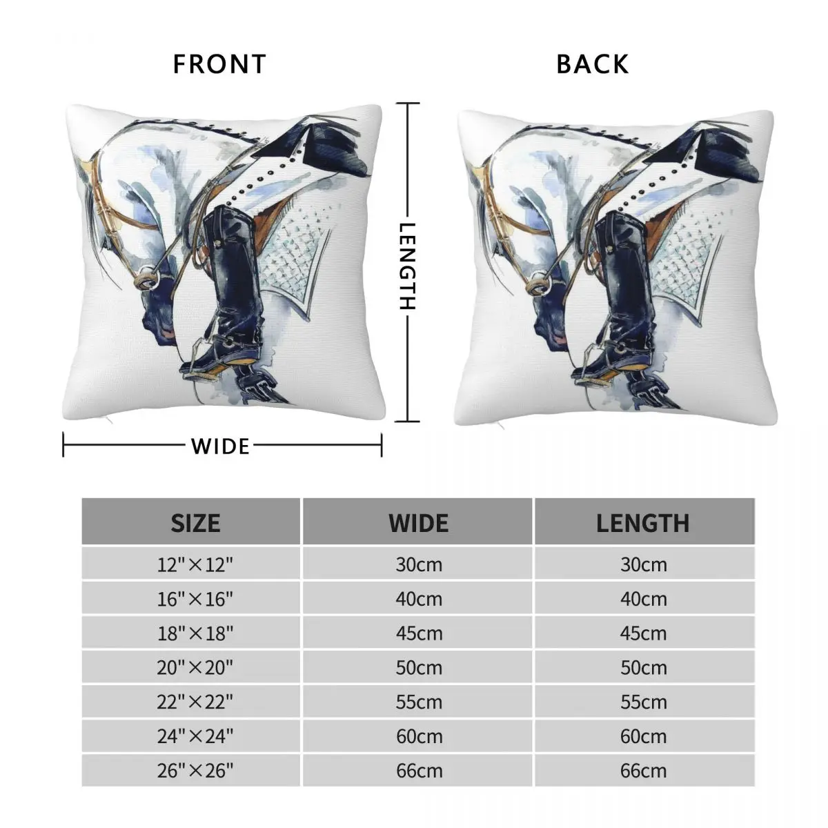 Dressage Horse Square Pillowcase Polyester Linen Velvet Creative Zip Decor Sofa Seater Cushion Cover Wholesale 18