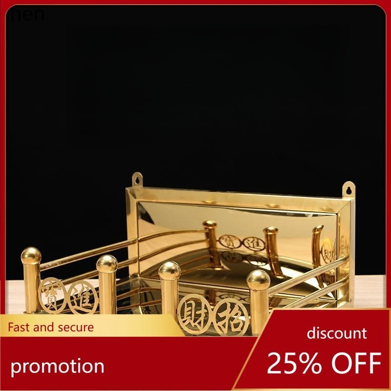 

Cz stainless steel wall-mounted niche for home bring in wealth and treasure worship shrine burner god slot stand golden
