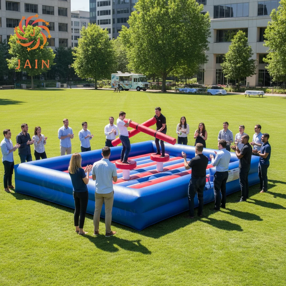 JAIN Inflatable Sports Games Gladiator Joust Fighting Battle Bouncer Arena Interactive Challenge Backyard Pedestal With Blower - view 4