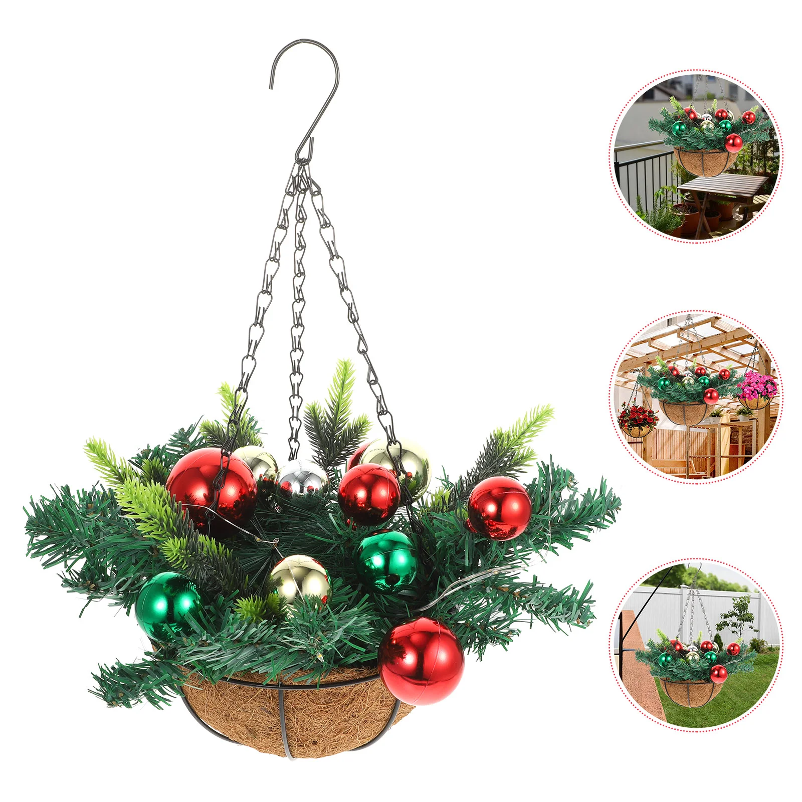 

Pendant Plant Christmas Flower Basket Hanging Garland Decor Wreath Plastic Artificial Potted