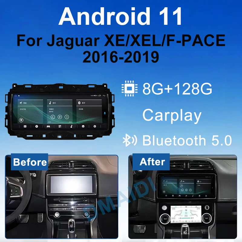 

10.25" 8+128G Car Radio For Jaguar XE/XEL/F-PACE X760 X761 Android 11 GPS Navi Multimedia Player Wireless Carplay Auto Head Unit