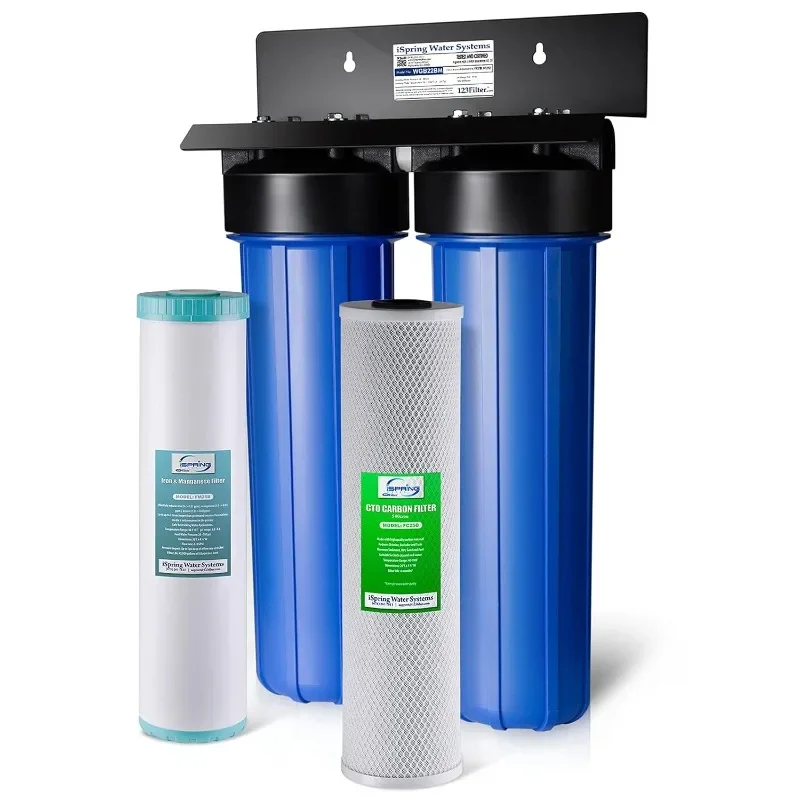 iSpring Whole House Water Filter System, Highly Reduces Iron, Manganese, Chlorine, Taste, Odor