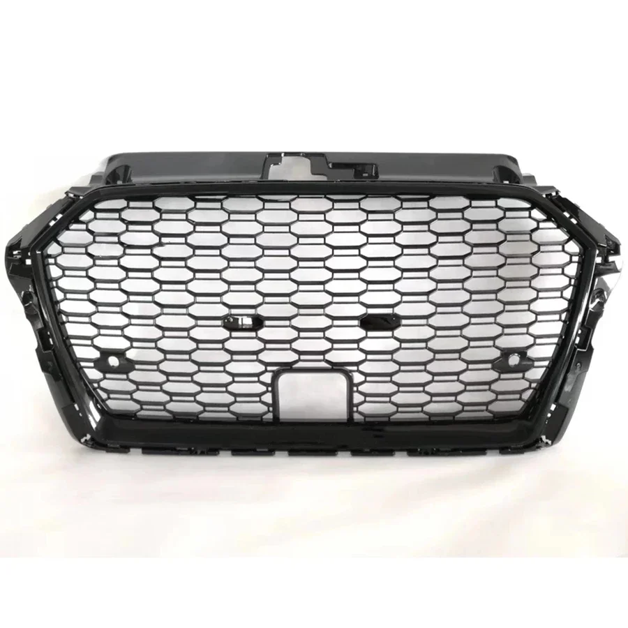 

Car Front Bumper Grill Center Grille With ACC Hole for Audi A3/S3 8V 2017 2018 2019 (Refit for RS3 Style) without emblem