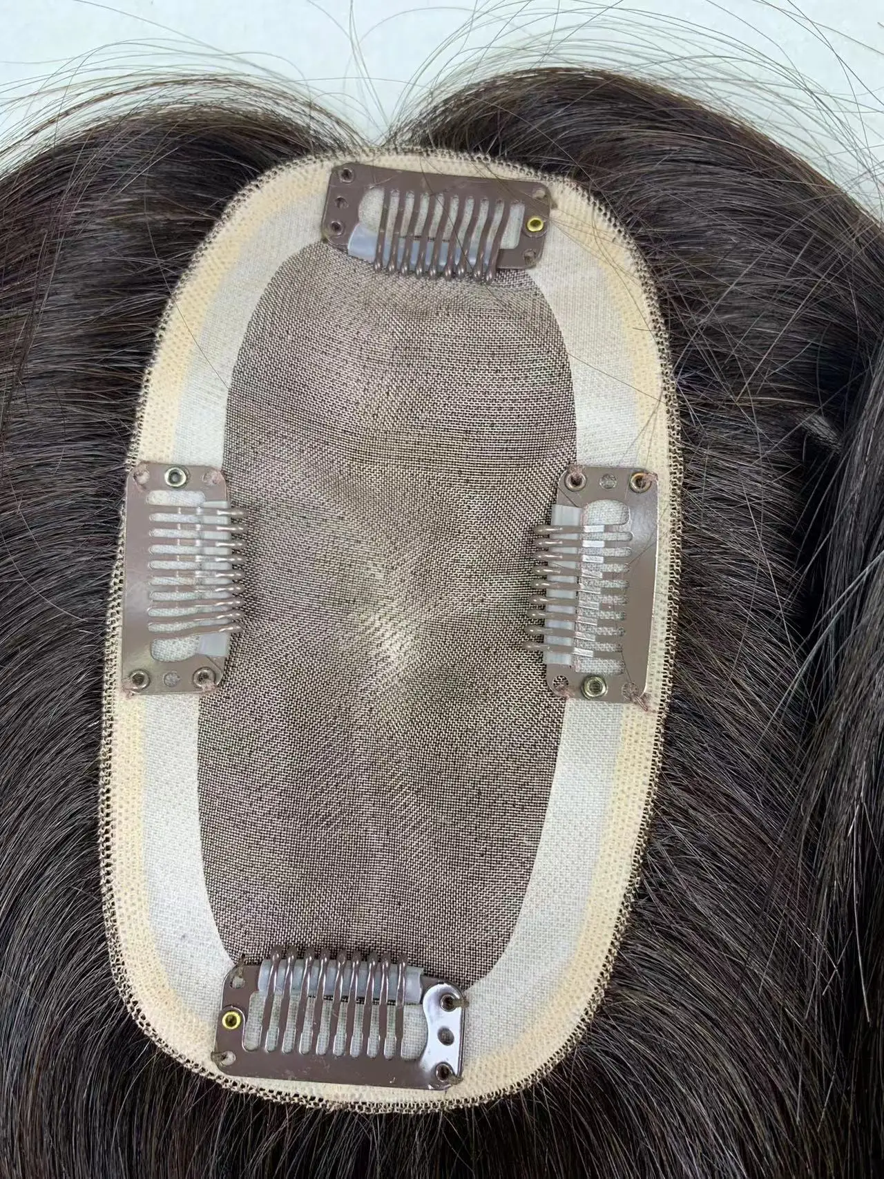 MONO Base Hair Toppers 3*5inch Women Toupee Invisible Free Part Hair Toppers Hair Extension - Detail 1