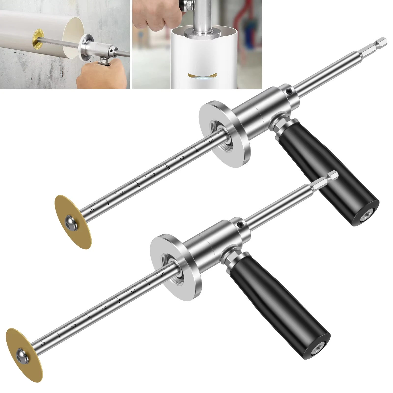 Inside Pipe Cutter Plumbing Tools PVC Pipe Precision Cutting for 1-1/2 Inch to 8 Inch, 7 Inch Adjustable Cutting Depth Pipe Tool
