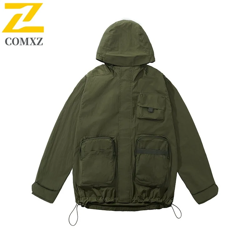 

COMXZ 2025 мужская и женская куртка молодежная уличная повседневная спортивная куртка пара модная универсальная модная студенческая верхняя одежда