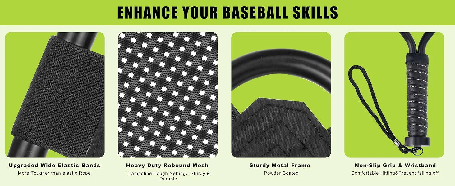 Hikeen Baseball-Schläger für Flugbälle Fungo-Schläger für Trainer und Eltern mit breiten elastischen Bändern Fungo-Schläger zur Unterstützung des Spielertrainings – Detail 2