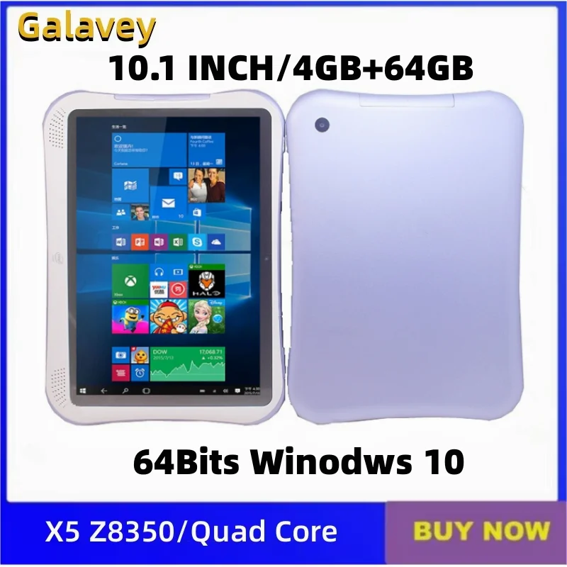 Tablette Windows 10, 4 go de RAM, 64 go de ROM, 10.1 pouces, 64 bits, Intel Atom X5 Z8350, Quad Core, 1280x800, IPS, 8000mAh, HDMI, double caméra