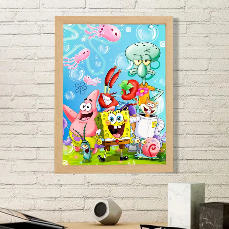 

Cartoon Canvas Posters S-SpongeBobs Large Paintings Modern Living Room Decoration Children Decorative Prints Wall Painting Decor