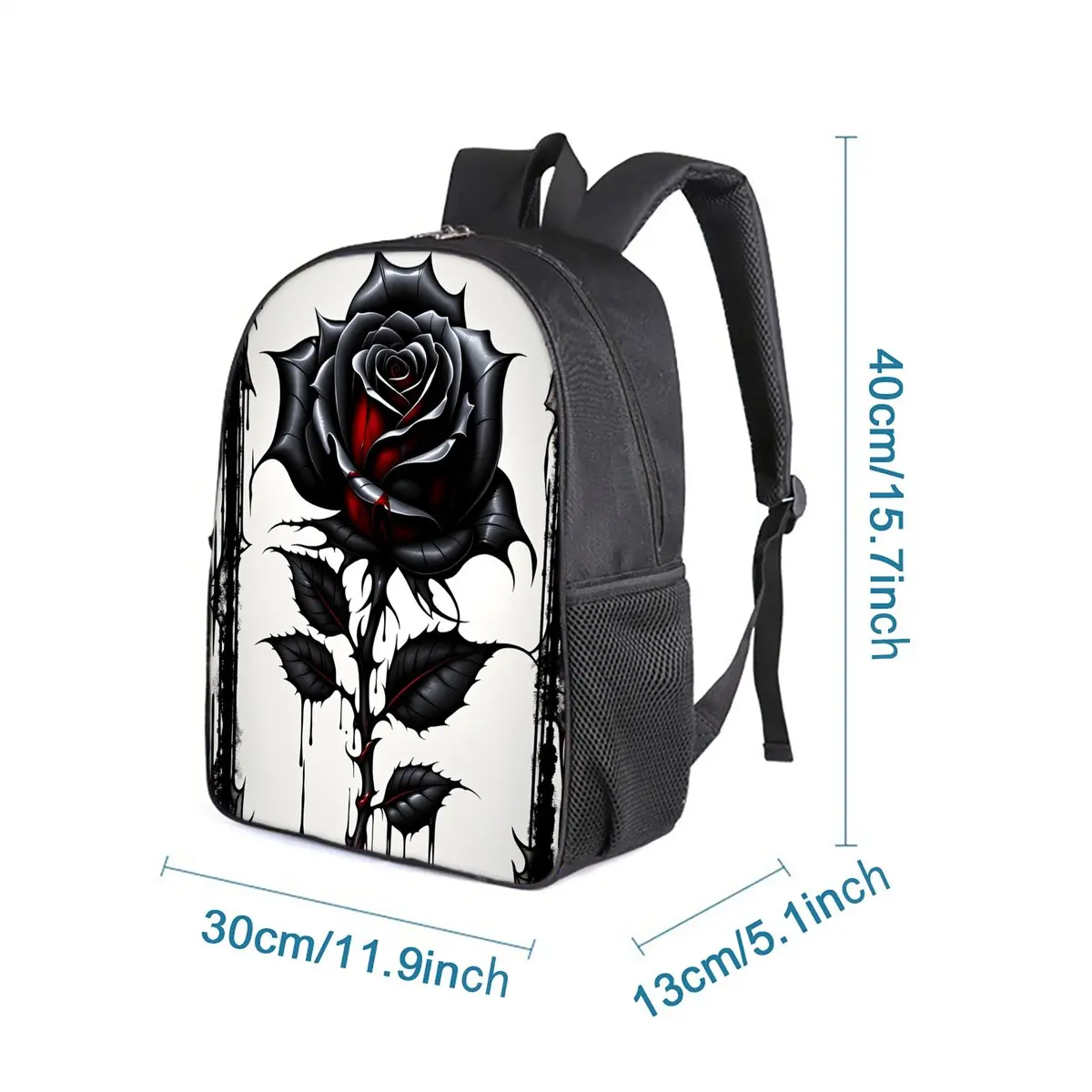 Rose and Flower Printing Single Layer Backpack for Boy and Girls Best Gifts 2D Flat Cartoon School Bags for Children