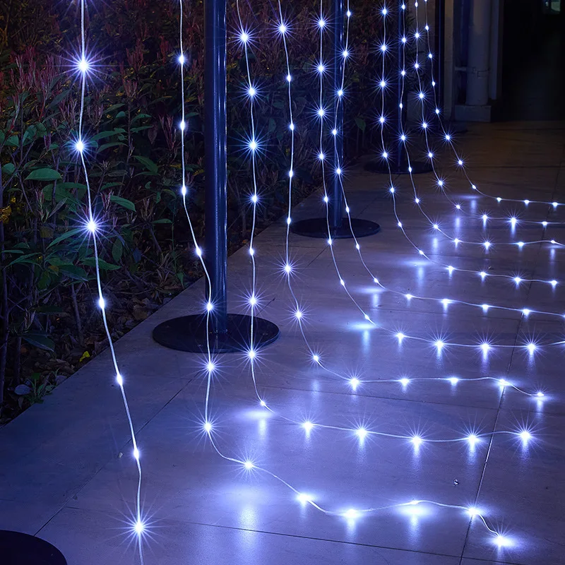 Wire Tangle-Free Curtain Light With Hook 280 LEDs 3Mx3M String Light Outdoor Waterproof USB Fariy Light For Christmas Decoration
