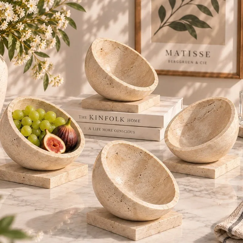 Wabi Sabi Natural Yellow  Half Moon Fruit Tray for Coffee Table Dining Room Homestay Home Decor Ornament