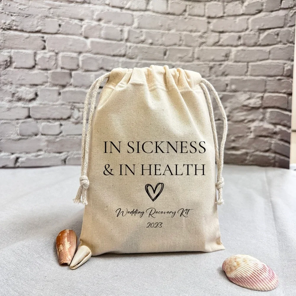 25 pcs custom Elegant Wedding Survival Kit-In Sickness and In Health Bags-Hangover Recovery Essentials