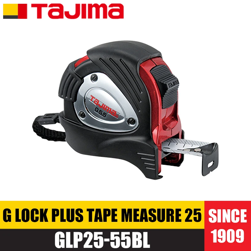 TAJIMA GLP25-55BL/GLP25-75BL G LOCK PLUS cinta métrica 25 cinta métrica de acero escala de doble cara herramientas manuales 5,5/7,5 m