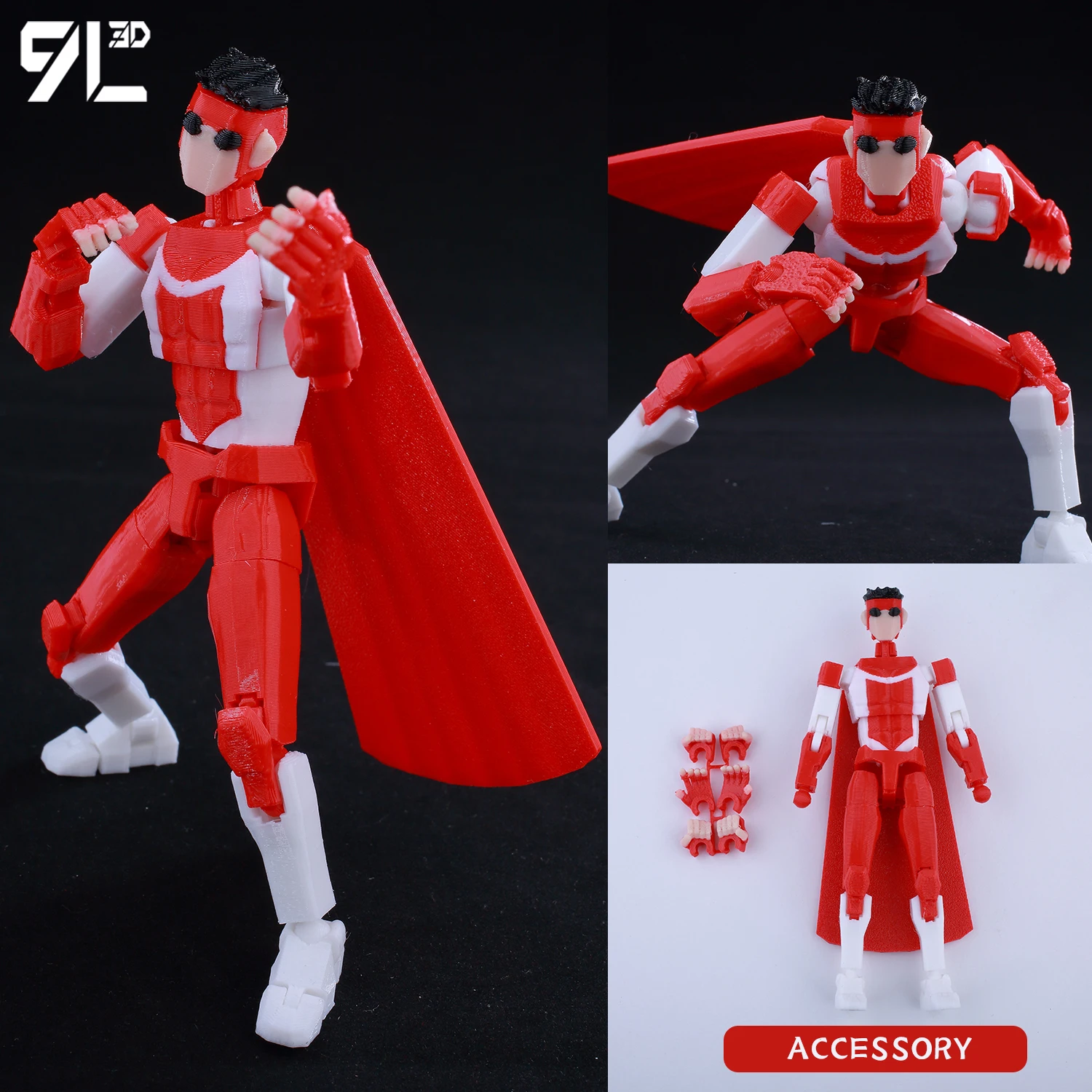 9L3D プリントヴェノムスパイダーマン Lucky13 Dummy13 アクション