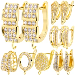 Juya 2 4Pcs/Lot Handicraft 18K Real Gold Plated Anti-Allergy Basic Fastener Ear Wire Hooks Earring Fixtures Accessories Supplies