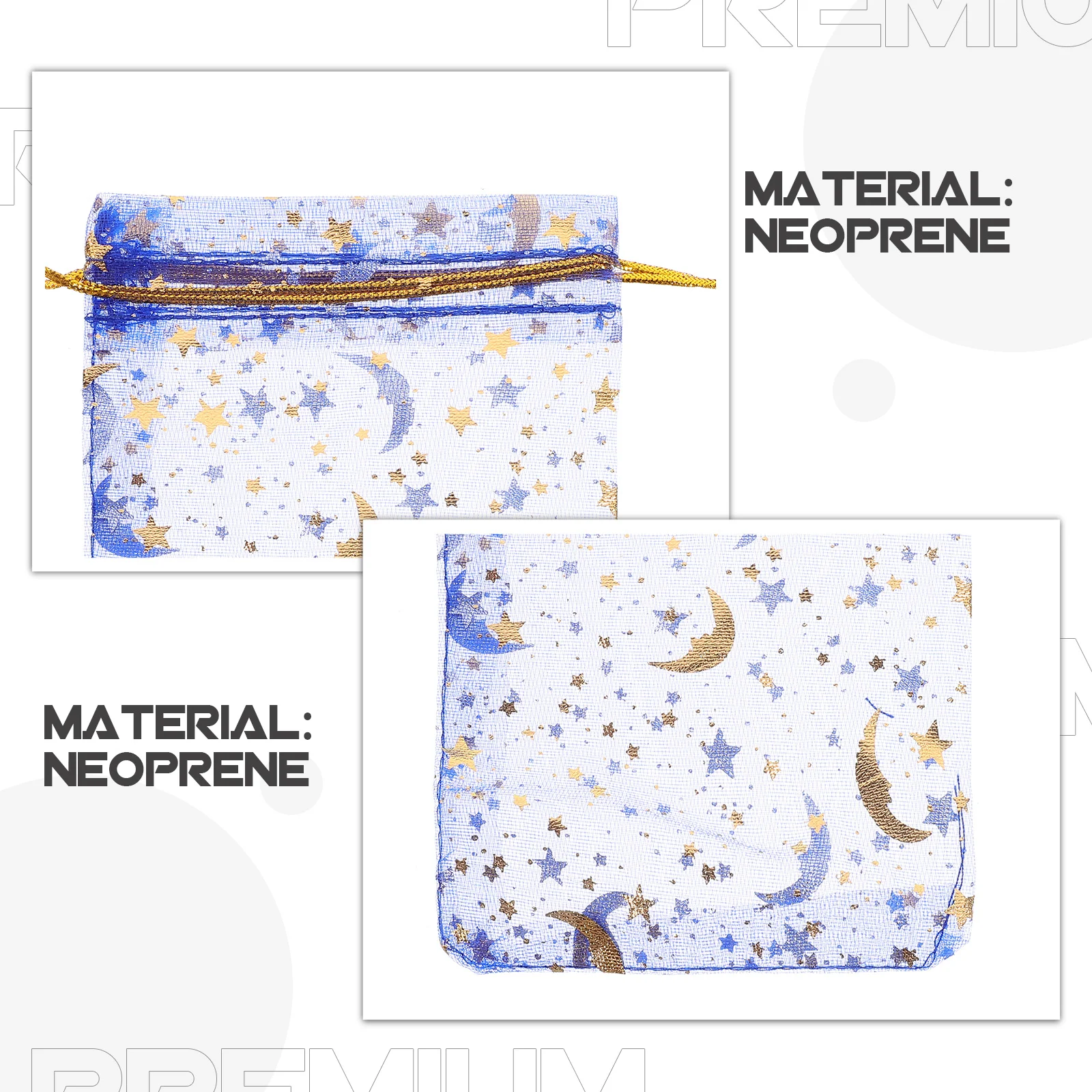 

50Pcs Blue Mesh Organza Drawstring Bags Jewelry Candy Favor Packaging Small Gift Pouches for Wedding Party Birthday Organizer