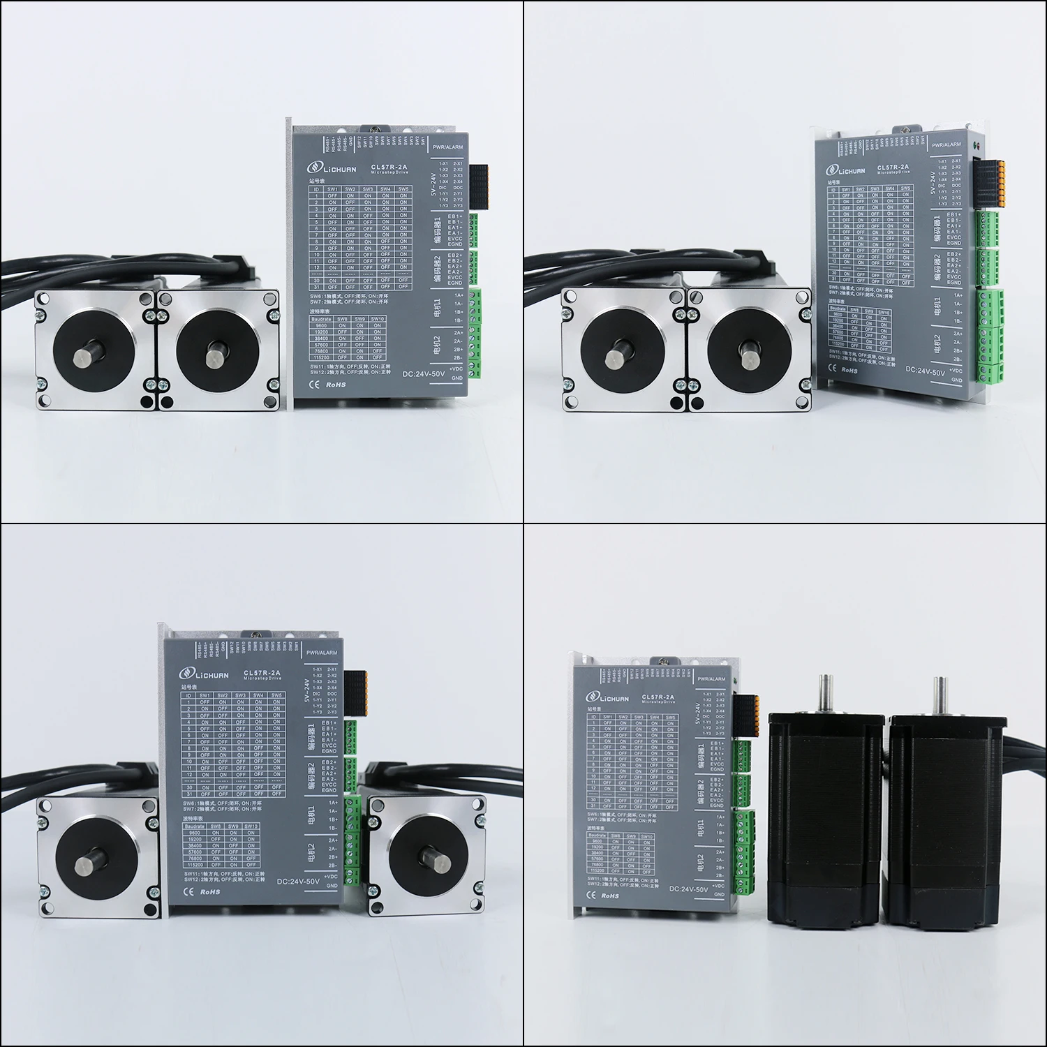 Lichuan Dual axis Modbus RS485 Nema23 1Nm 2Nm 3Nm closed loop stepper motor with 2 axis control driver CL57R-2A DC20-50V CNC kit
