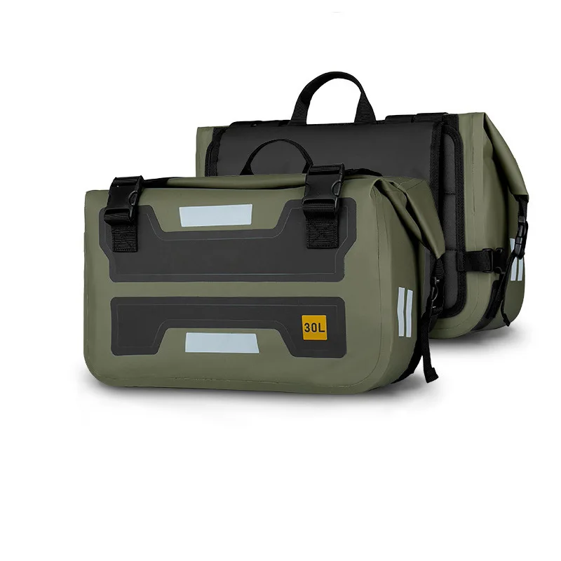 

Motorcycle Waterproof Tail Bag Saddle Bag Night Reflective Rear Seat Side Bags Riding Double Camel Bag
