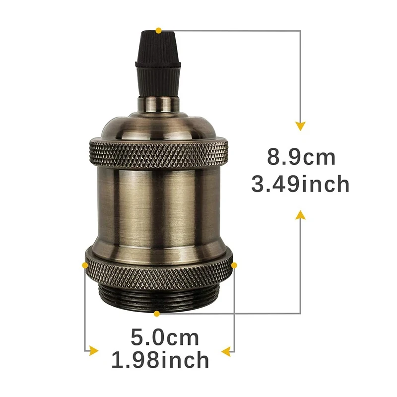 ヴィンテージランプソケットエジソンネジランプホルダー E27 電球ベース DIY ライトベースリング付き