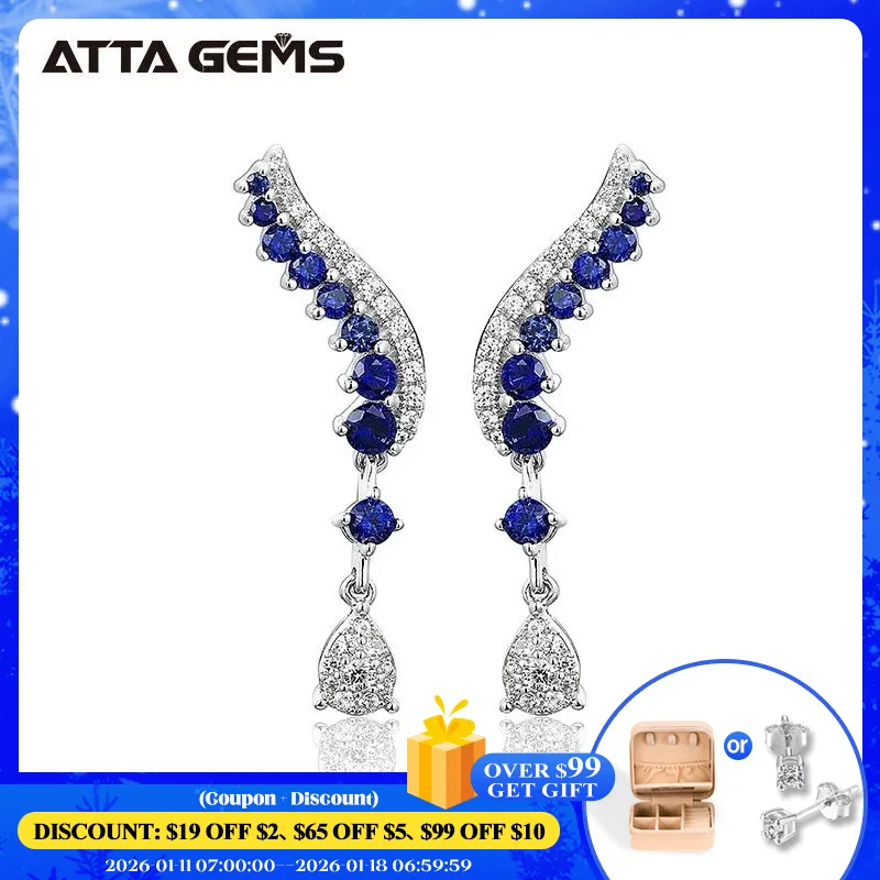 

Женские серьги из серебра 925 пробы с синим сапфиром