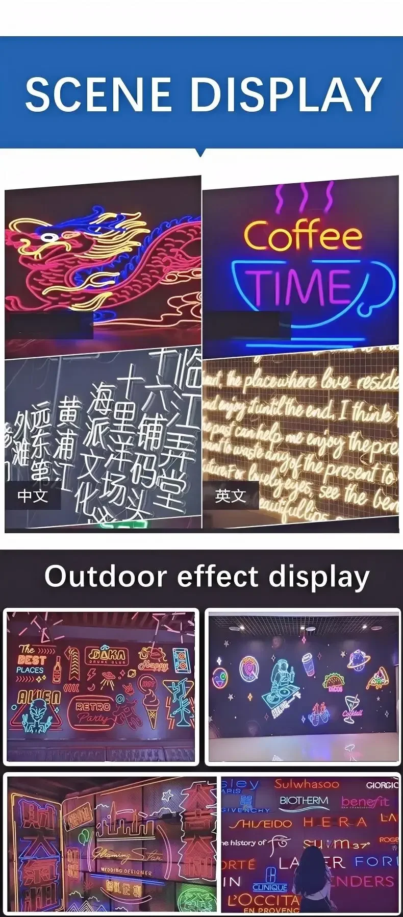 LED Neon Light Strip DC 12V Waterproof Neon Sign 6X12mm Silicone Rope Lights Flexible Lamp Decoration with DC Plug/2pin Wire