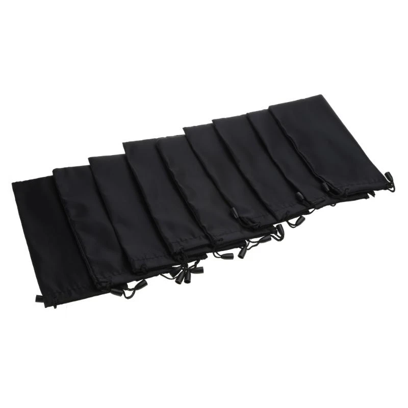 49MF Microfiber Glasses Storage Cleaning Cloth with Drawstring Closure 10 Pack