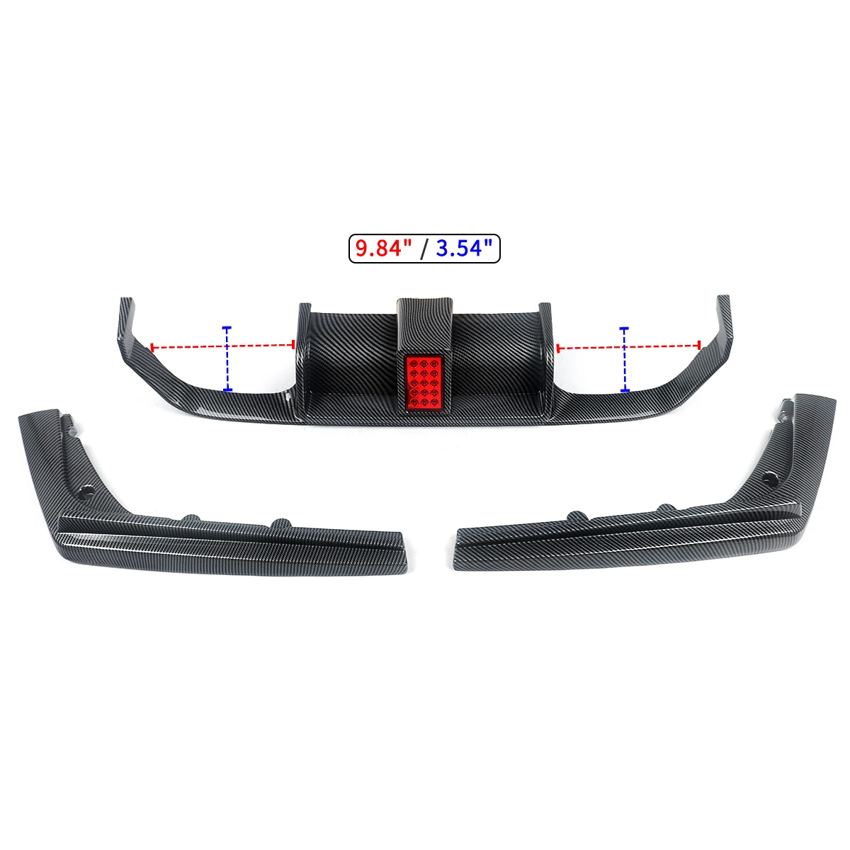 For 2015-2020 BMW F80 M3 F82 M4 Rear Bumper Diffuser Lip W/ LED PSM Carbon Fiber