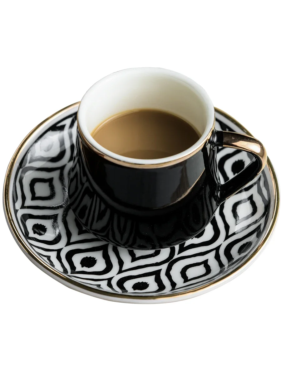 Ceramic coffee cup and dish New product Creative Türkiye style Italian espresso cup 80ml afternoon tea cup