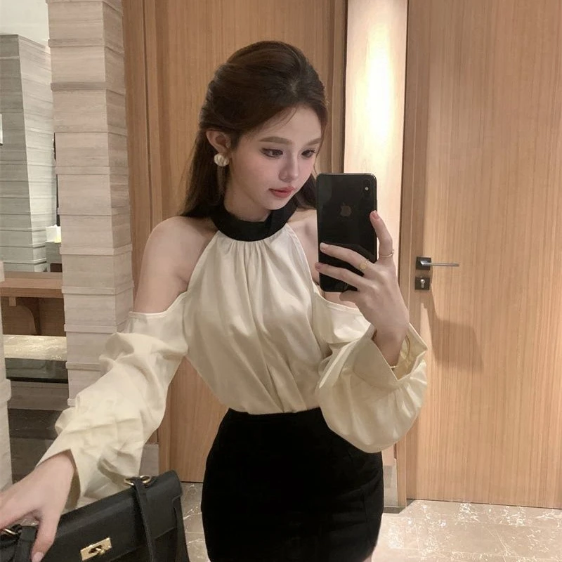 2024 Cruise French Temperament Off-the-shoulder Design Shirt New Top Shirt Women's Chic Hip Skirt Two-Piece Birthday Party Set