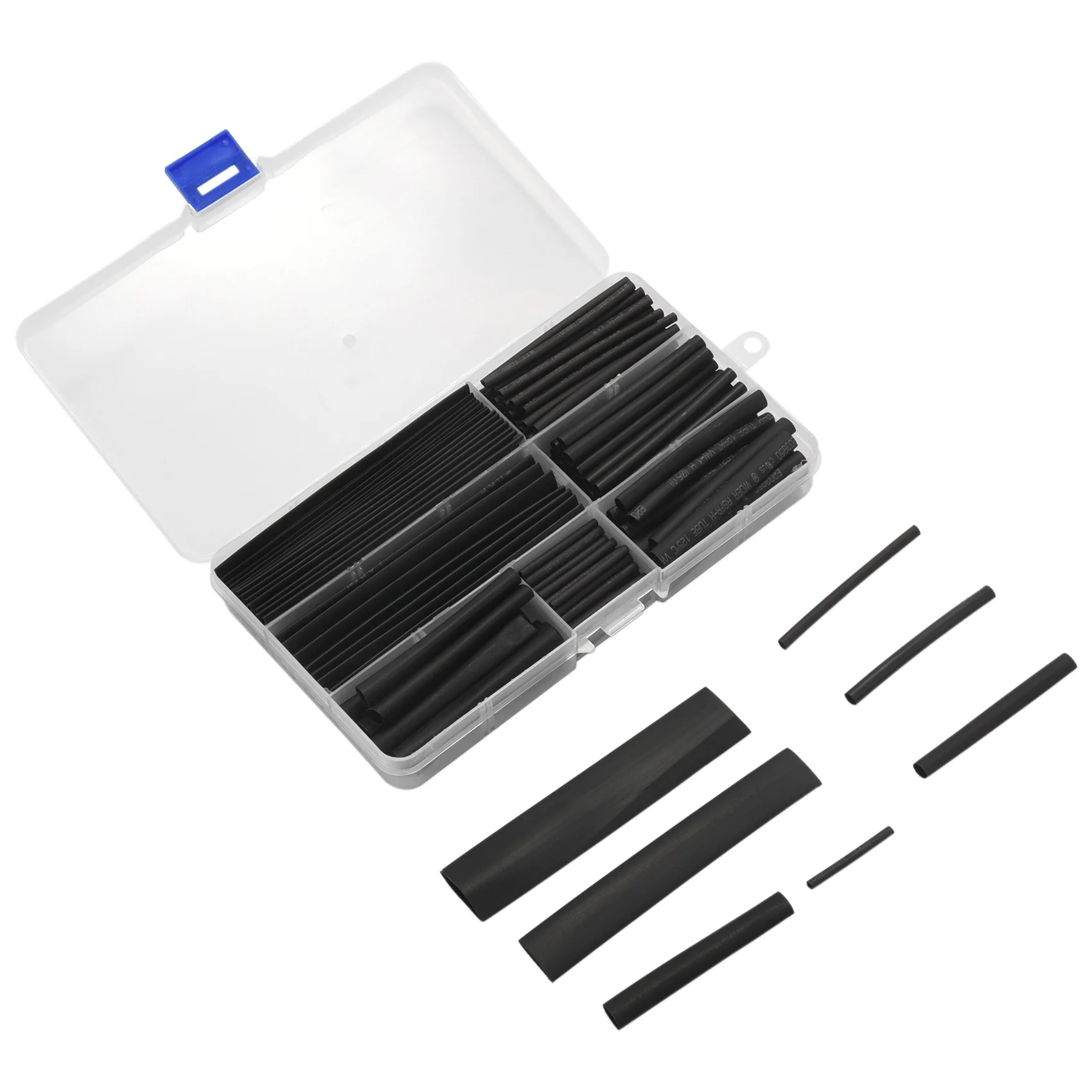 DT39 150Pcs Wire Black Case Set Heat Shrink Tubing Wrap Tube, 8 Size Assorted Sleeves for Electrical Cable