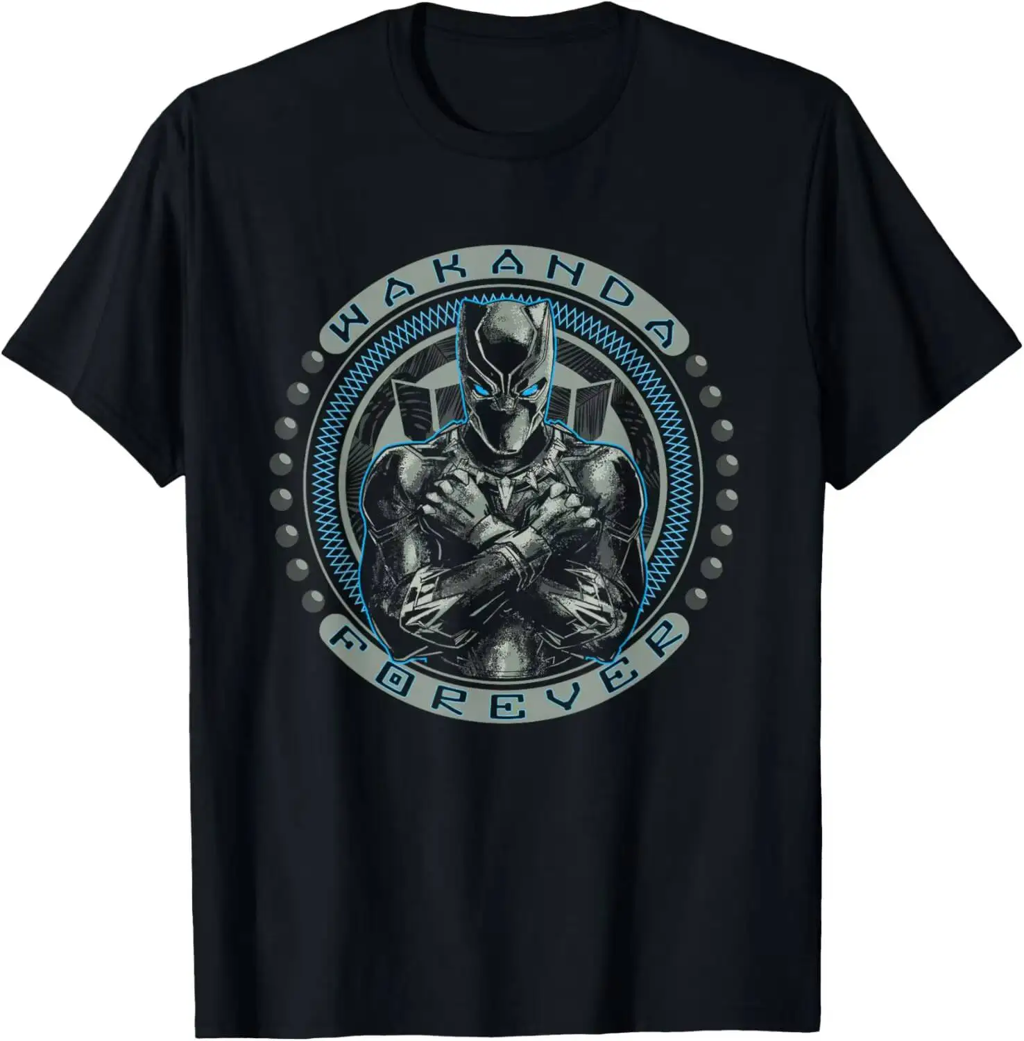 Panther T'challa Wakanda Forever Black Small Summer Short-Sleeved Breathable Sweat-Wicking Versatile Fashion T-Shirt For 100%