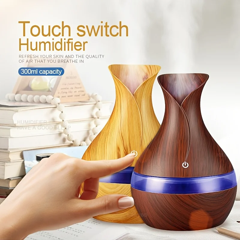 300ml ไม้ GRAIN Humidifier Aroma Diffuser Atomizer USB ในครัวเรือน Hydrating Instrument เดสก์ท็อป