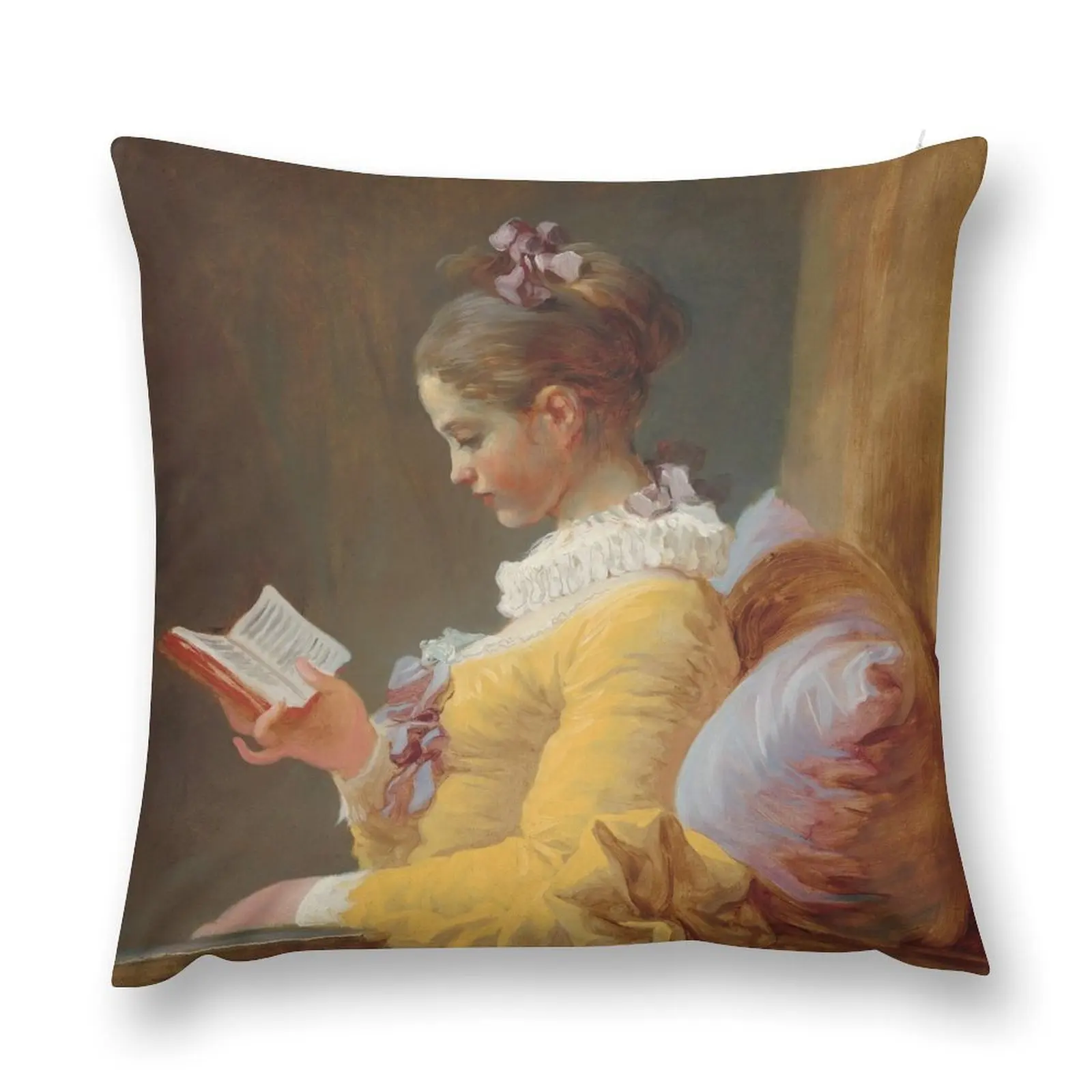 

A Young Girl Reading - Jean-Honoré Fragonard Throw Pillow Pillow Case Christmas Christmas Covers pillow