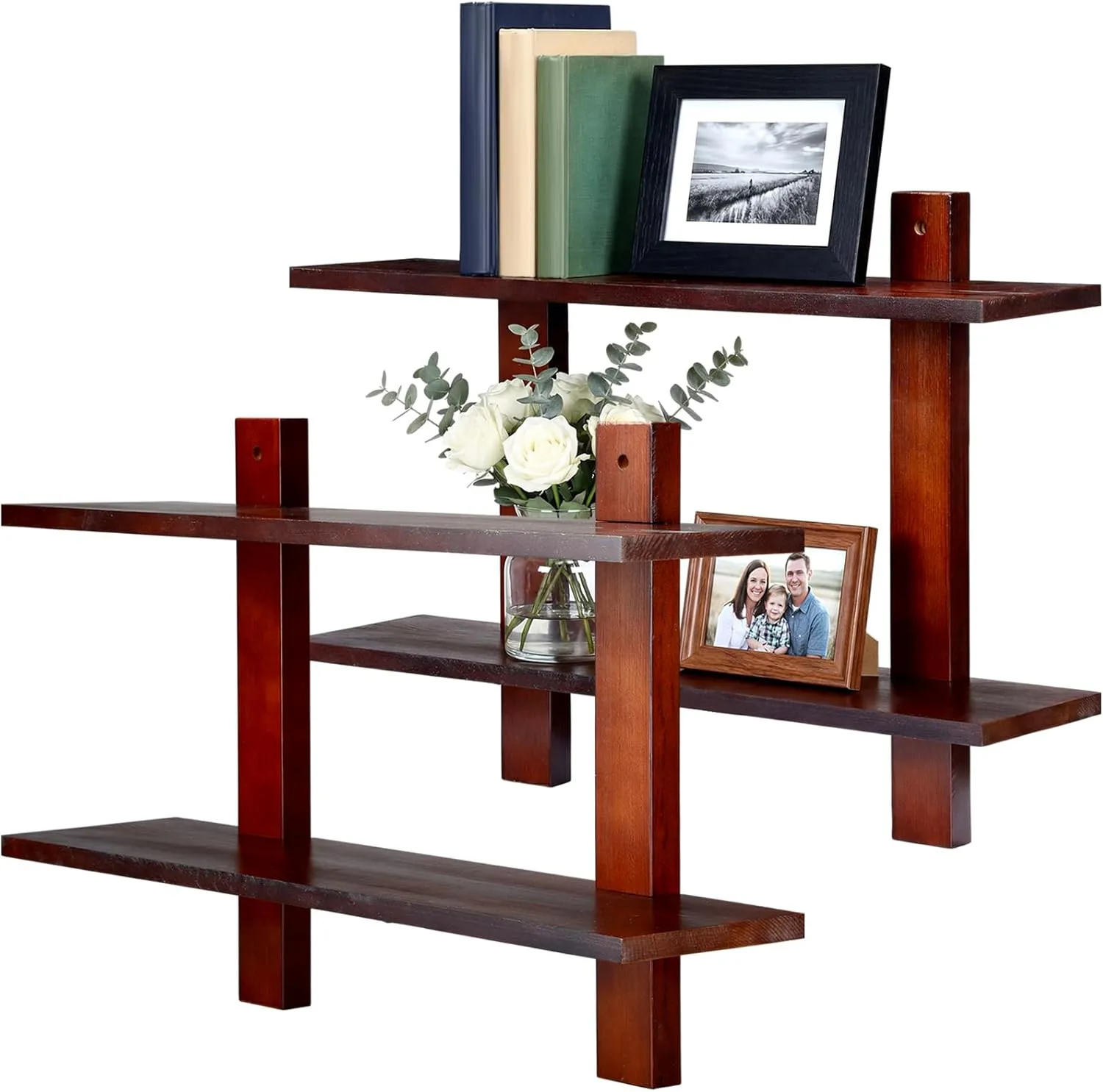 

Mid Century Modern Floating Shelves - Set of 2 for Stylish Wall Decor