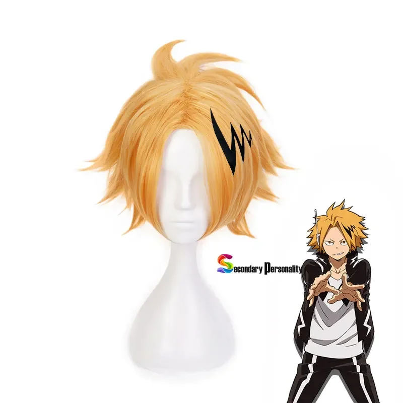 New Academia Kaminari Denki Wig With Headwear Cosplay Costume Boku no Academia Heat Resistant Synthetic Hair Wigs