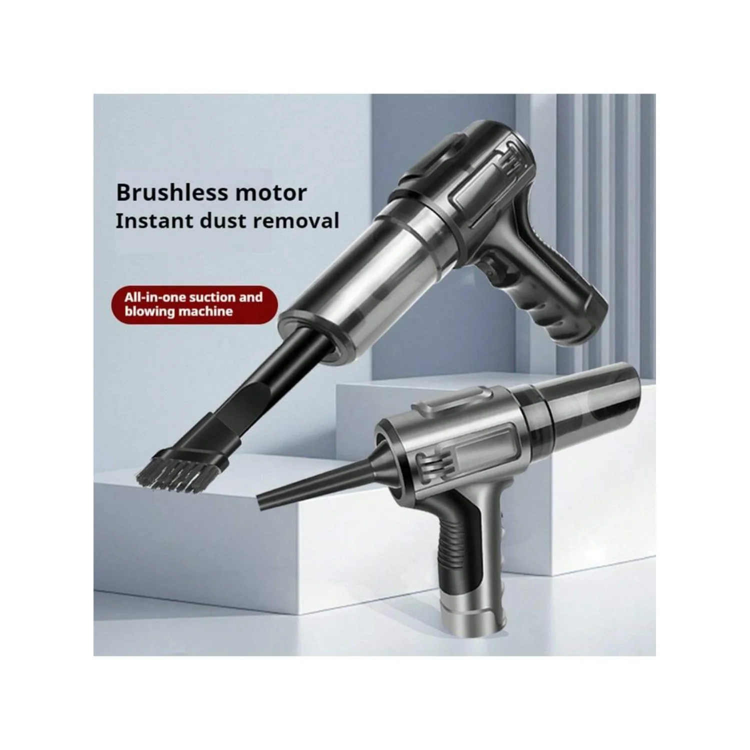 Aspirapolvere per auto/doppio uso, ad alta potenza con funzioni di aspirazione, soffiaggio e ricarica