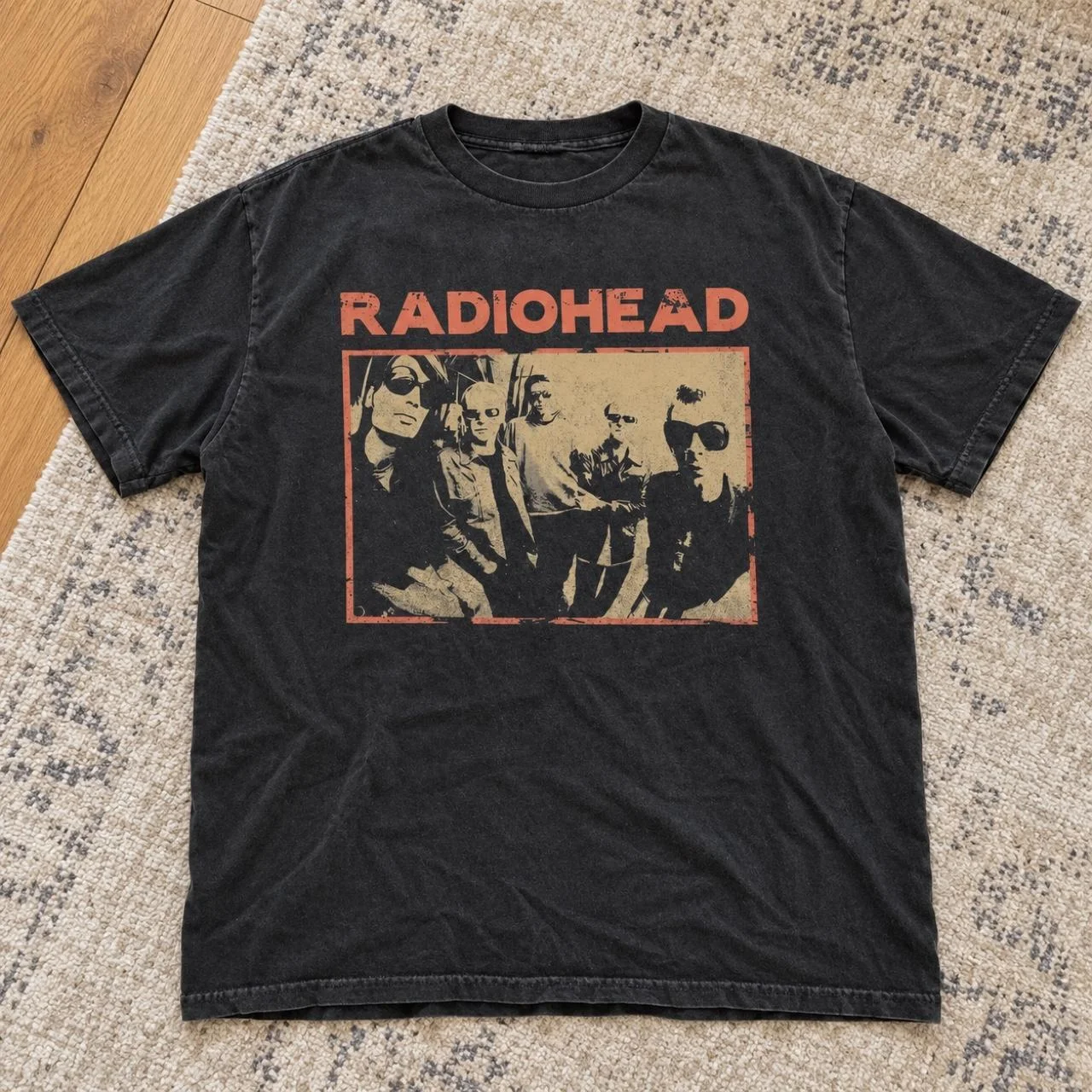 Radiohead (British rock band) Fun Radiocat The Bends Printed T-Shirt, Unisex, Retro Gothic Style, Loose Fit, Men's Emoji T-Shirt