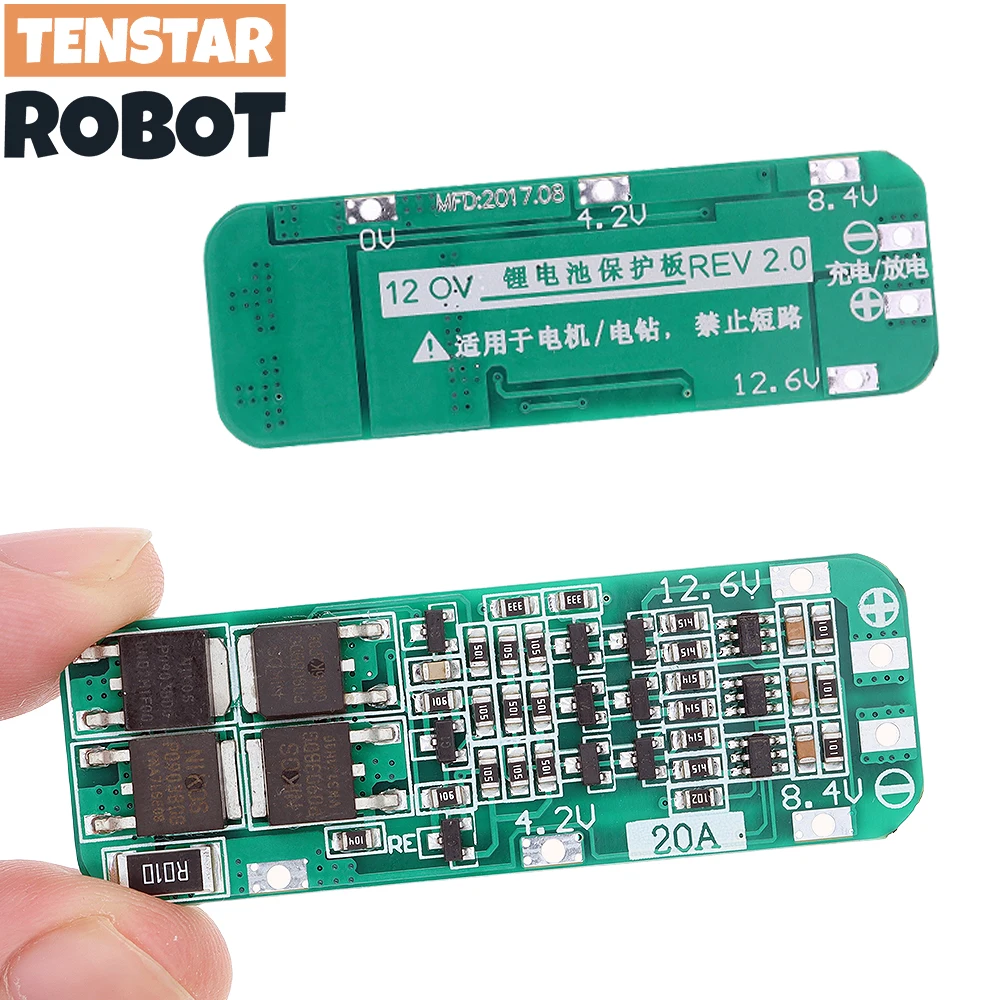 3S 20A Li-ion Lithium Battery 18650 Charger PCB BMS Protection Board For Drill Motor 12.6V Lipo Cell Module 59x20xmm