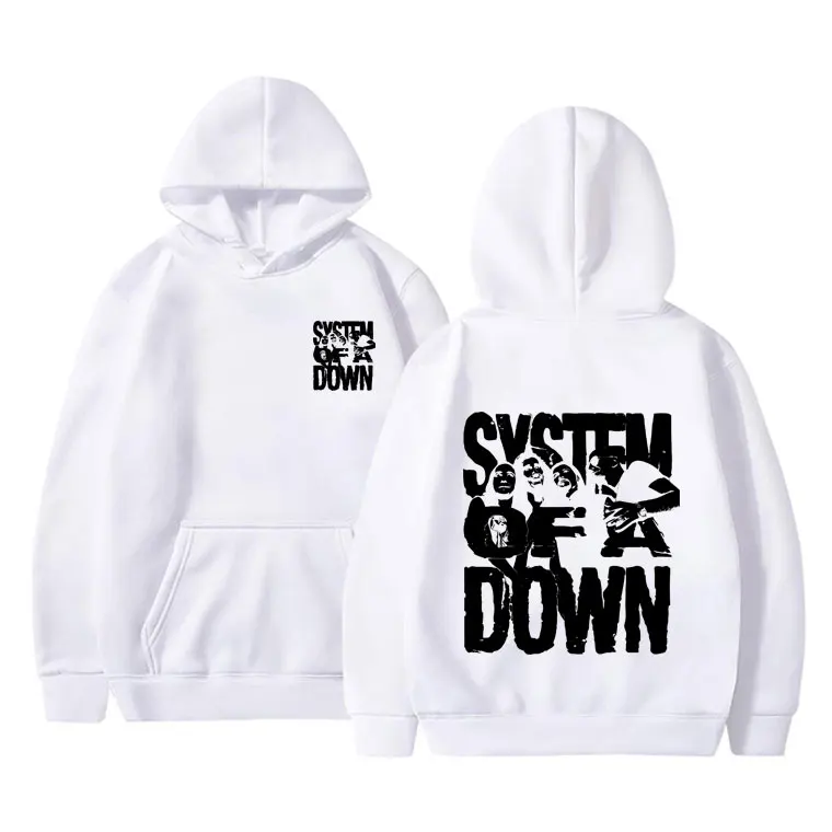 

90s Alternative Metal Rock Band System of A Down Graphic Hoodie Men Women Casual Popular Sweatshirt Man Vintage Cotton Hoodies
